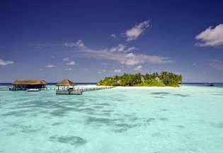 Vue de Mirihi depuis le lagon